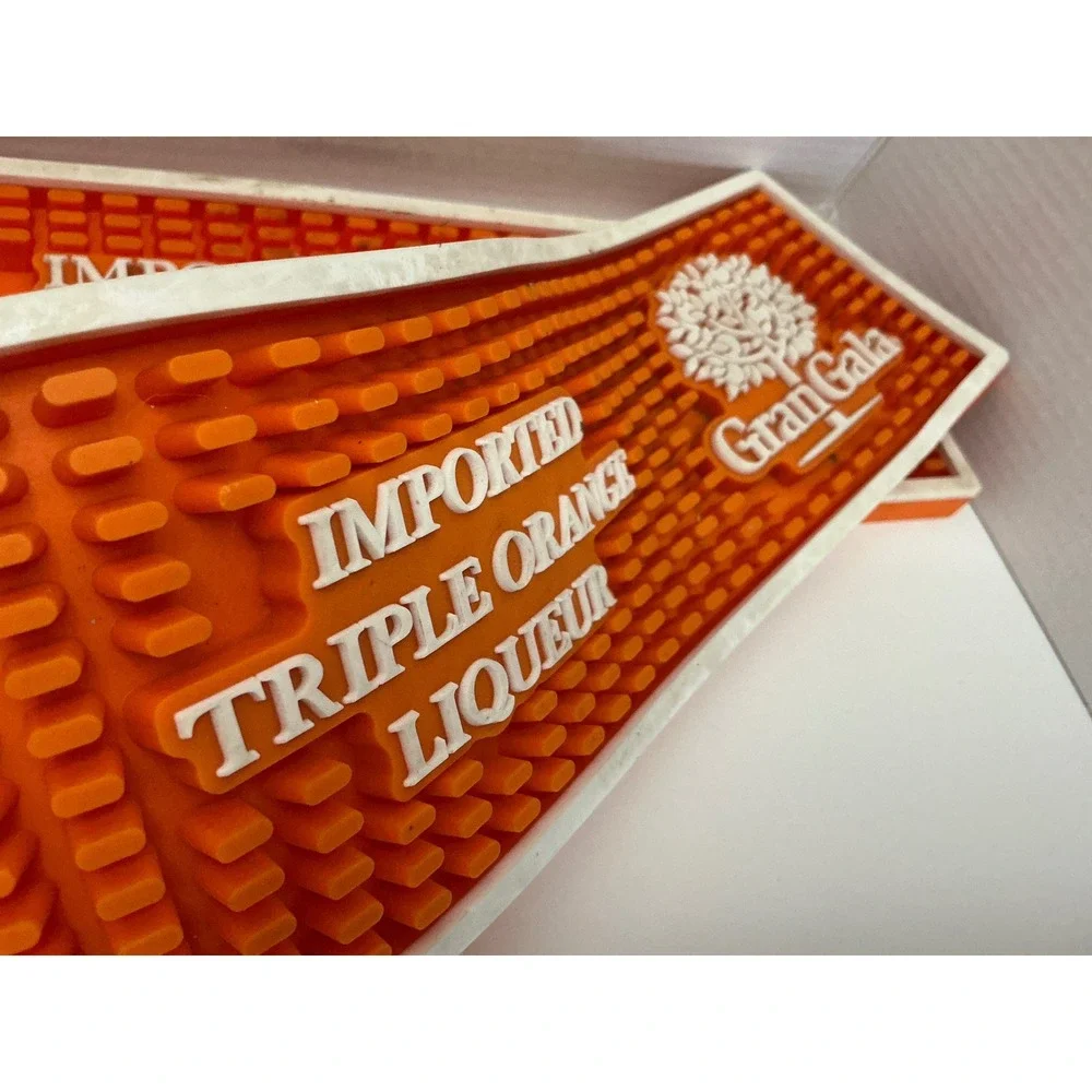 Gran Gala Bar Mat Set of 2 Triple Orange Liqueur Rubber Service Rail Mats 23.5in